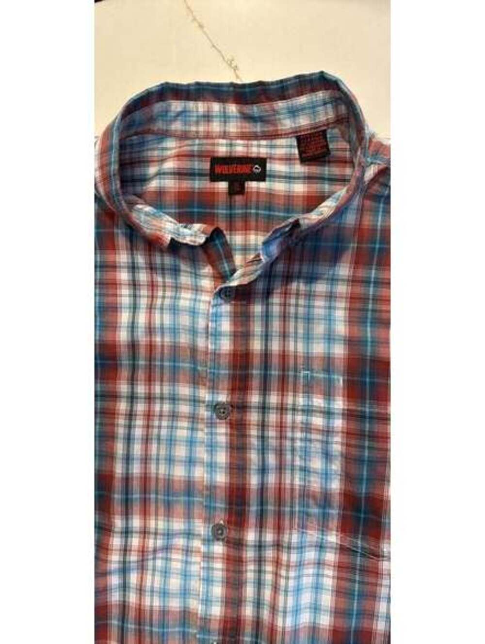 Wolverine Men's XL Short Sleeve Plaid Button Down Shirt